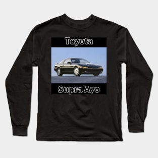 Toyota Supra A70 - Black and White Design Long Sleeve T-Shirt